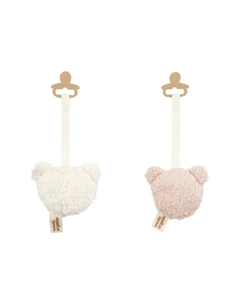Wooly Organic Pacifier Holder - Teddy (Ecru & Pale Brush Colours Available)