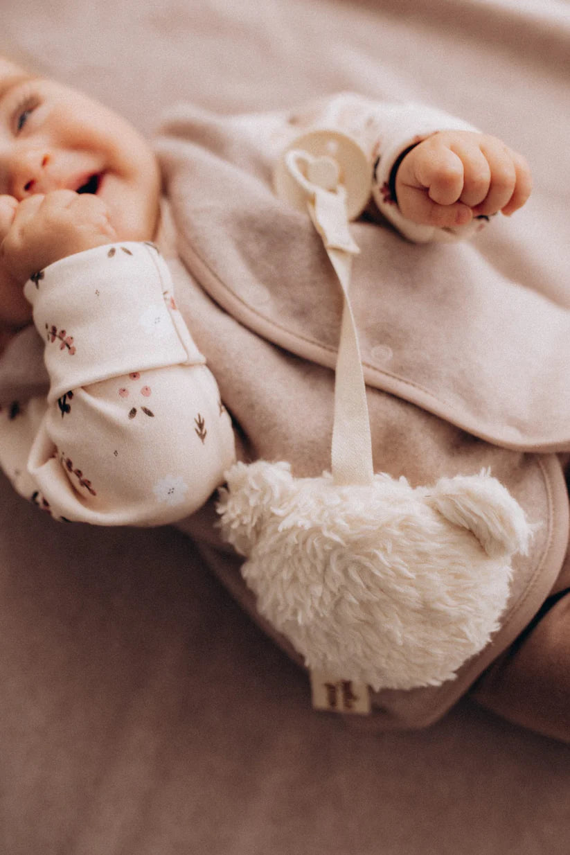 Wooly Organic Pacifier Holder - Teddy (Ecru & Pale Brush Colours Available)