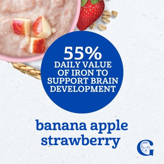 Gerber Multigrain & Fruit - Hearty Bits Banana Apple Strawberry Multigrain Cereal 8 oz(227g) - 12Months+