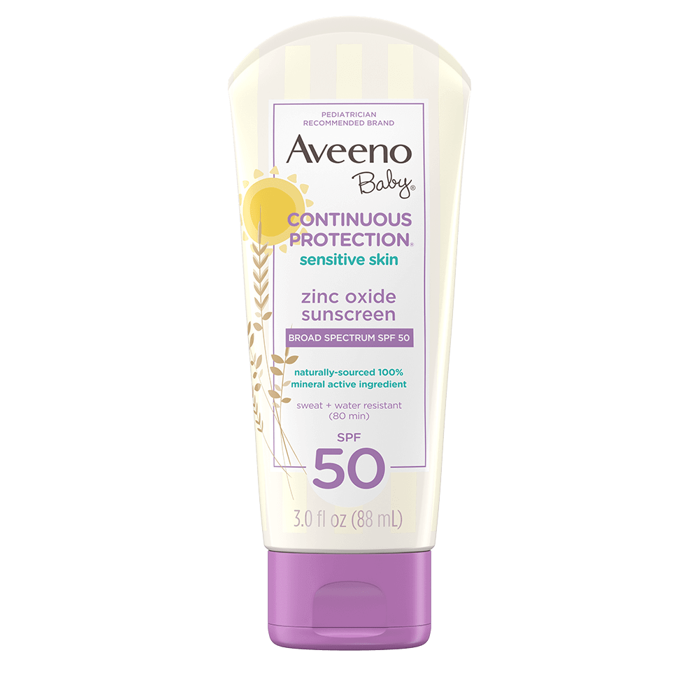 Aveeno Baby Continuous Protection® Sensitive Skin Lotion Zinc Oxide Sunscreen with Broad Spectrum SPF 50 - 88ml