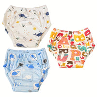 3-Pack(dolphin+ whale + colored letters)  Travel Training Pants - Medium