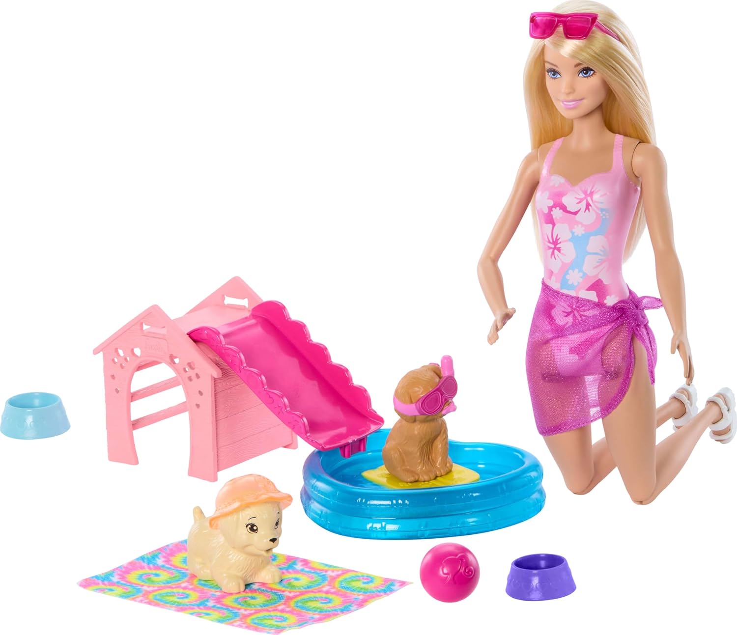 Barbie Puppy Pool Party Toy Playset