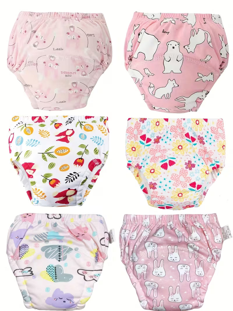 6-Piece Girl Potty Training Pants Set (Ages 1–2 Years)