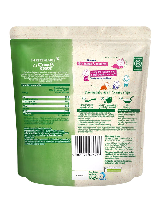 Cow & Gate Baby Rice 100g 4-6Months