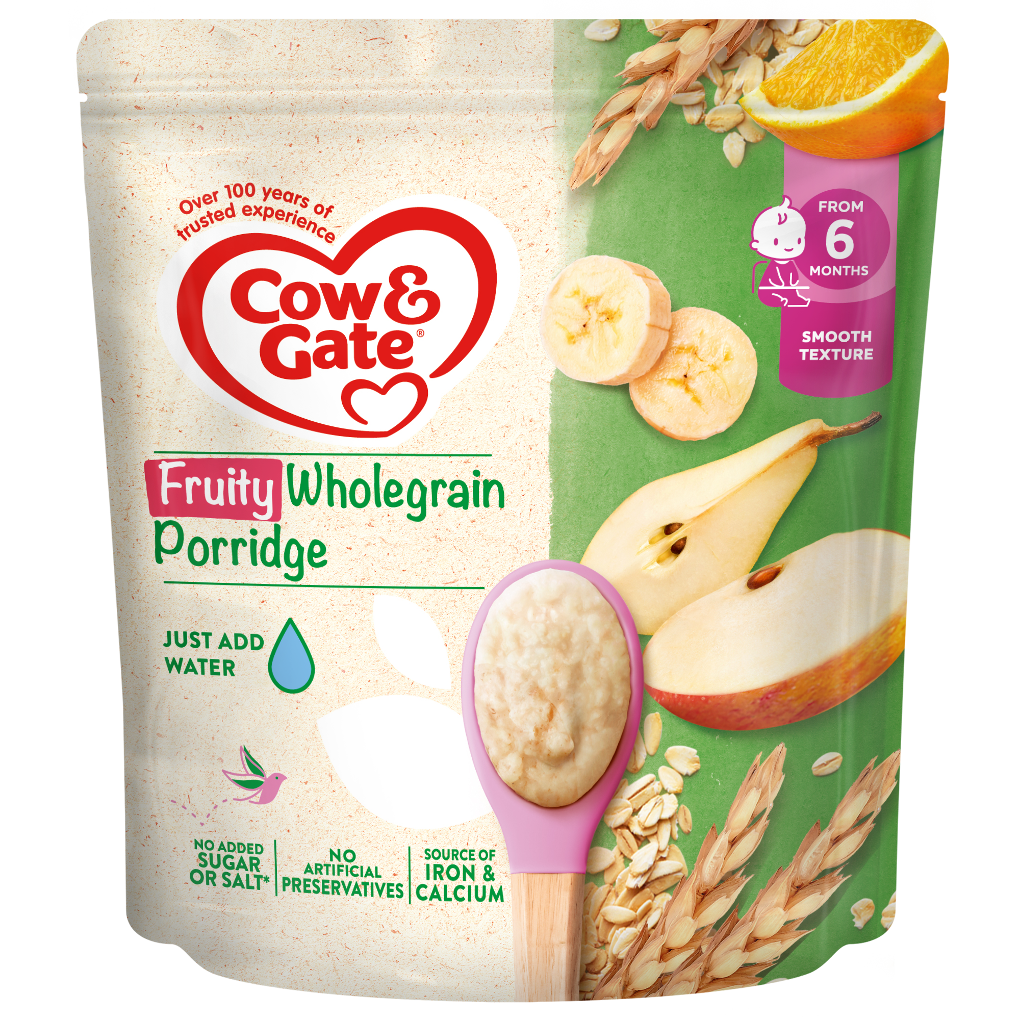 Cow & Gate Fruity Wholegrain Porridge 125g 6 Months+