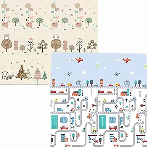 Kids Play Mat Double Sided -Caterfly Cityscape