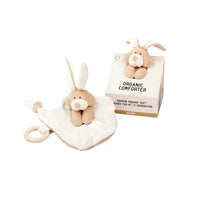 Wooly Organic Comforter Bunny with Wooden Teether:0m+