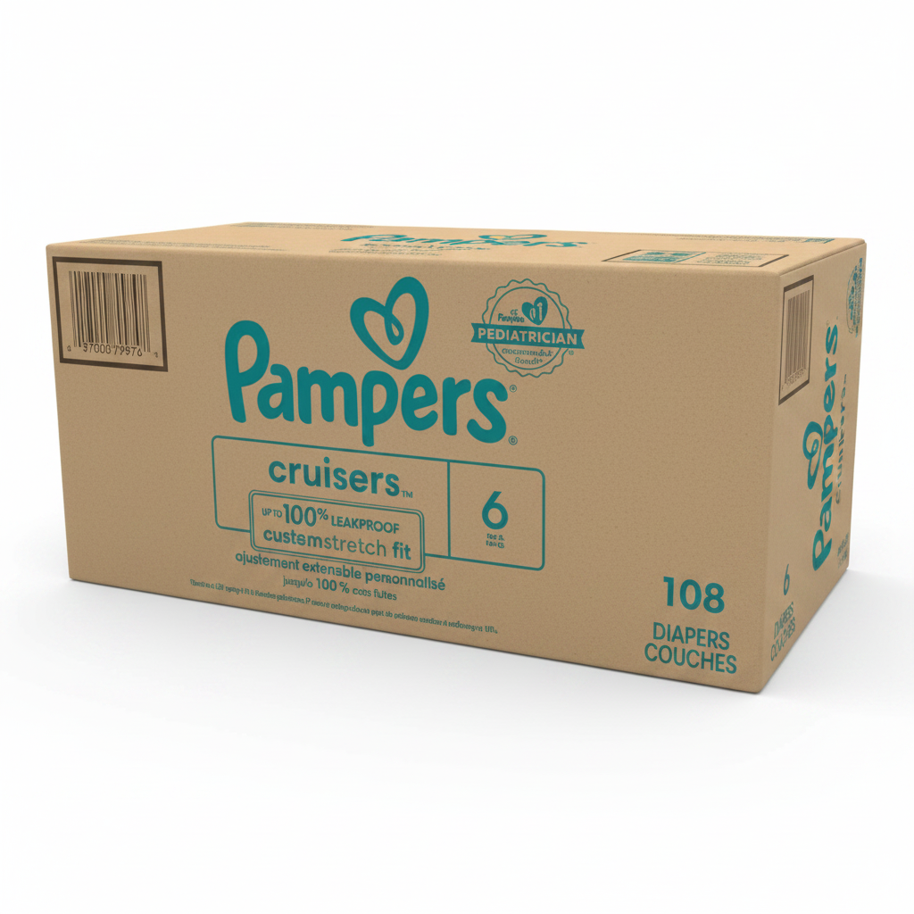 Pampers Cruisers Diapers Size 6 (35+Ib, 16+kg) - 108 Count
