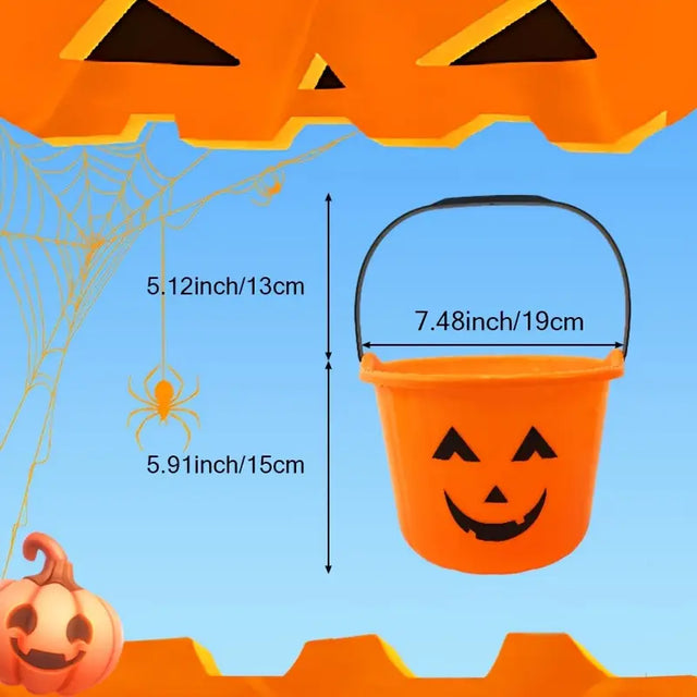 Smiling Halloween Pumpkin Candy Bucket