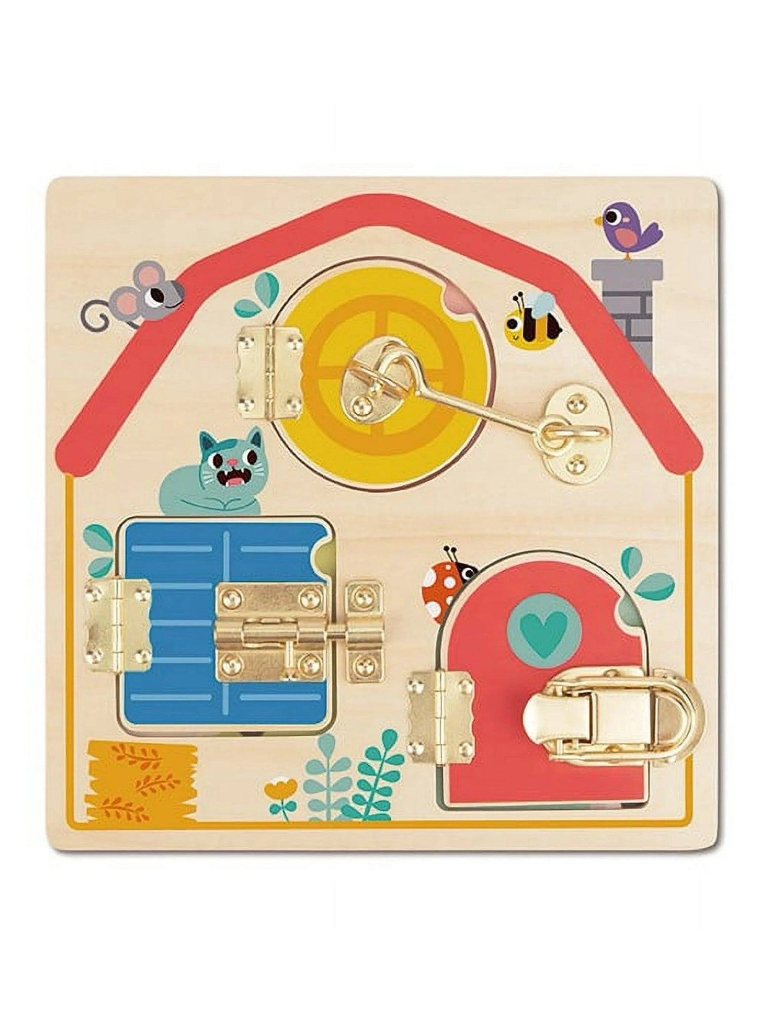 TOOKYLAND Wooden Latches Activity Board