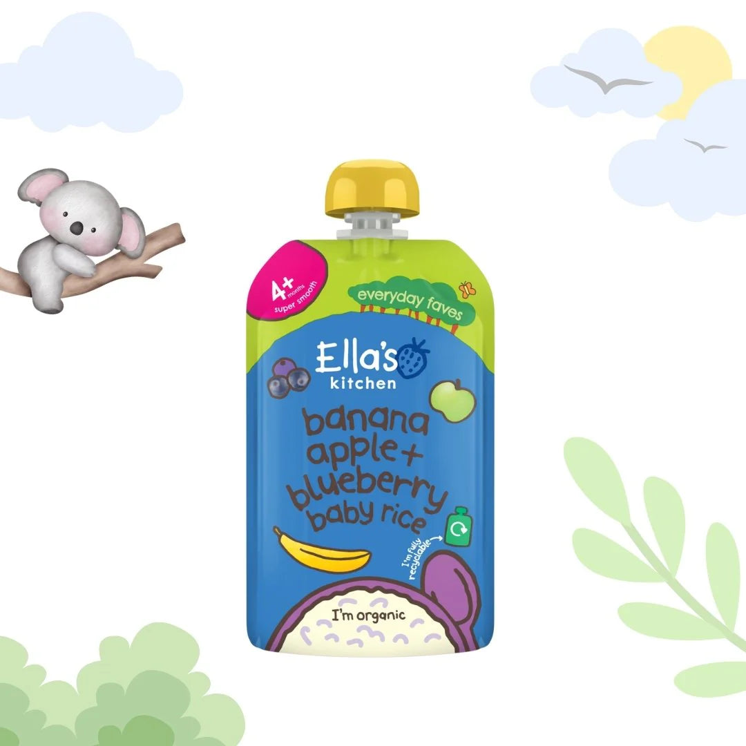Ella's Kitchen Organic Banana Apple Blueberry Baby Rice 4+months 120G
