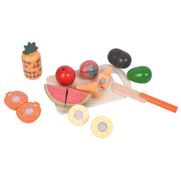 Kitchen Corner Wooden Cutting Play Food Fruit & Veg 11 Piece Set