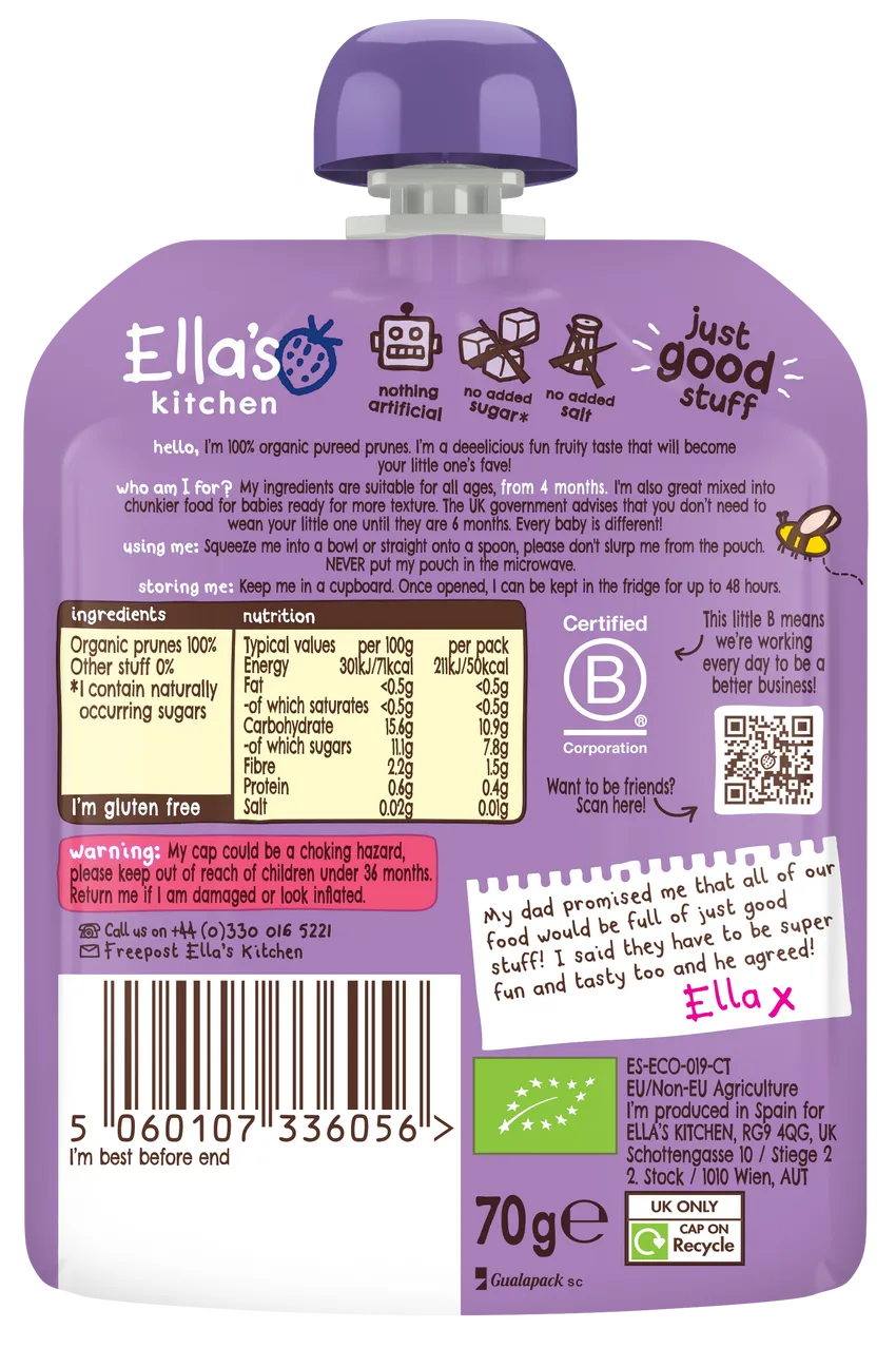 Ella's  Kitchen Prunes Prunes 4months+ - 70g