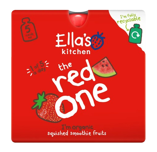Ella's Kitchen the Red One Organic Squished Smoothie Fruits From 6months - 5 x 90g