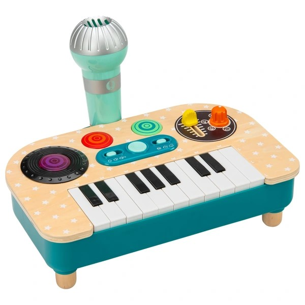 Squirrel Play Wooden Piano Take Along Electronic DJ Set