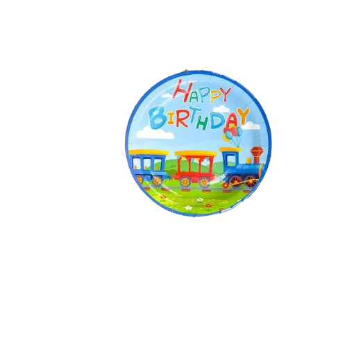 Happy Birthday Tableware Train Plates - 16pcs