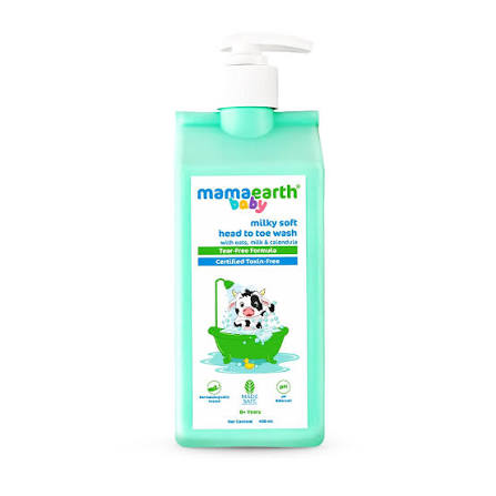 Mamaearth Milky Soft Head to Toe Wash With Oats, Milk, and Calendula for Babies 400ml