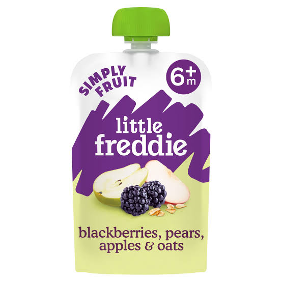 Little Freddie Blackberries, Pear, Apple & Oat Pouch 6 Months+ 100g