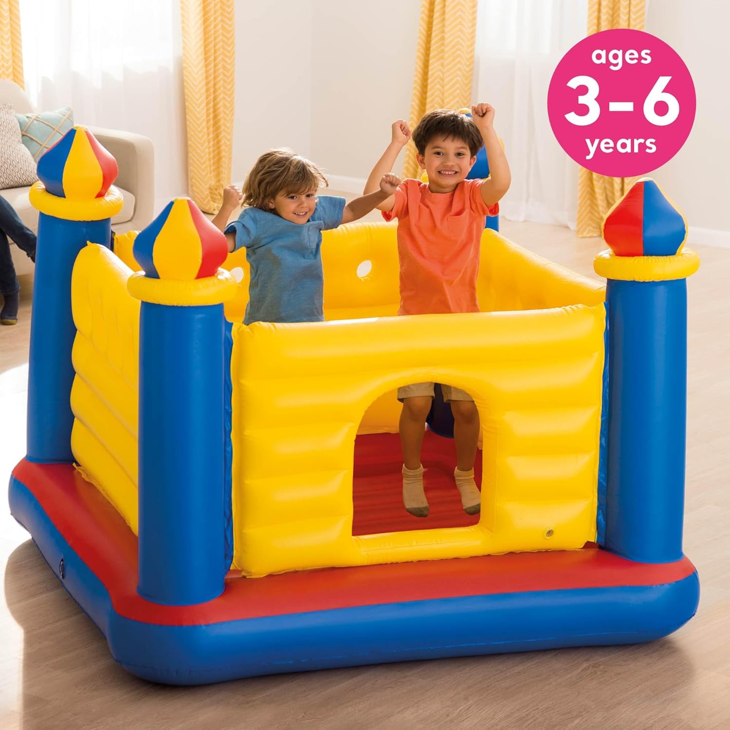 Intex Indoor Outdoor Inflatable Jump-O-Lene Kids Bouncer with Pump included