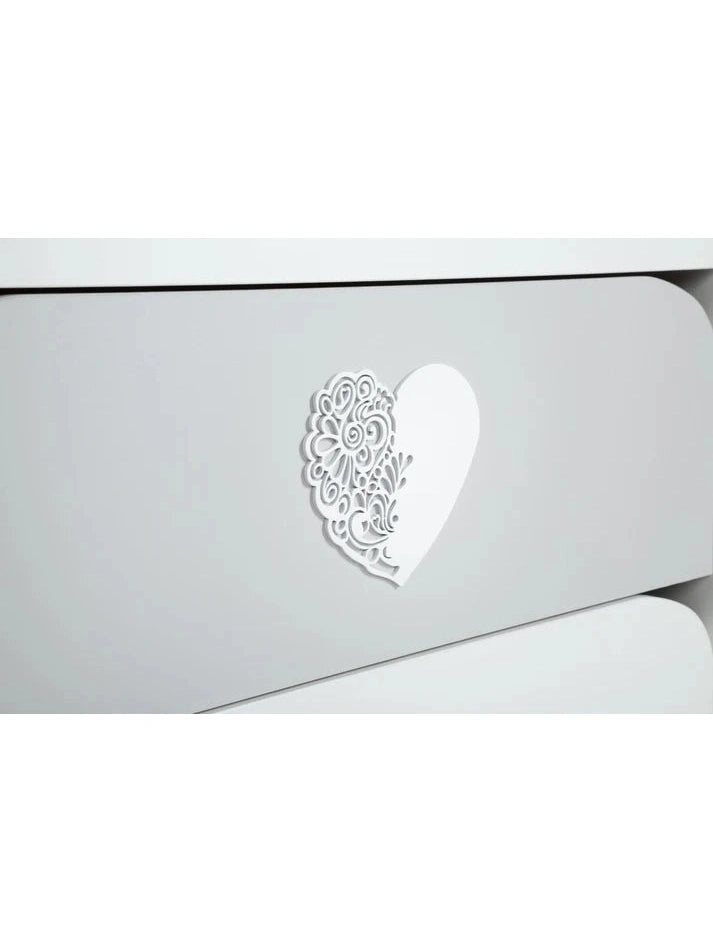 Chest of Drawers Nel Heart Collection with Removable Changing Tray