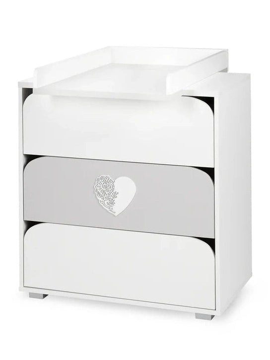 Chest of Drawers Nel Heart Collection with Removable Changing Tray
