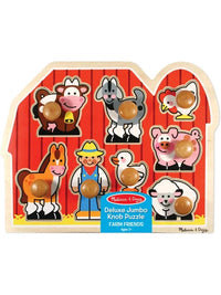 Melissa & Doug Deluxe Jumbo Knob Puzzle - Farm Friends