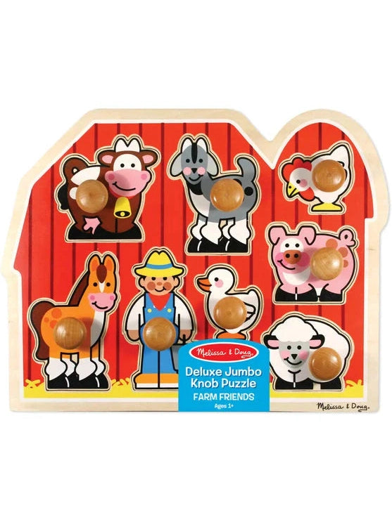 Melissa & Doug Deluxe Jumbo Knob Puzzle - Farm Friends