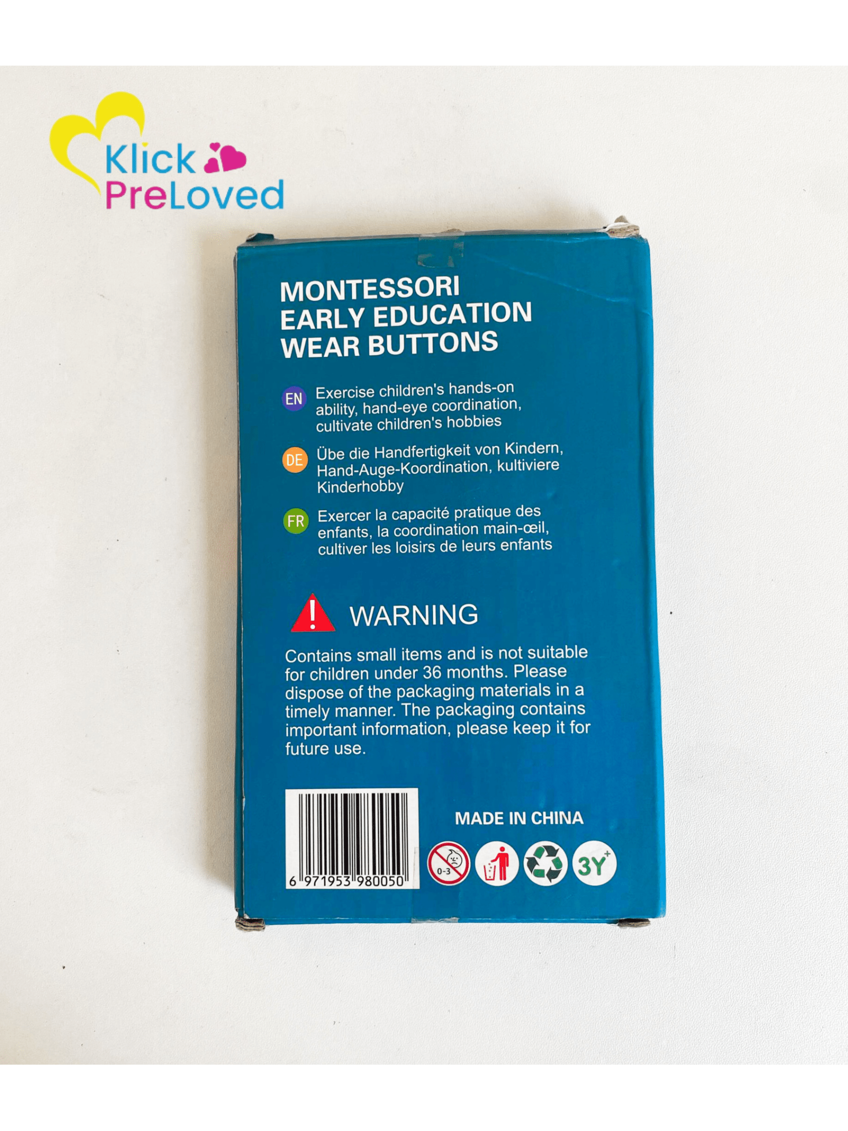 PreLoved Montessori Early Education Wooden Boy Shirt Lacing Board (Gently Used)