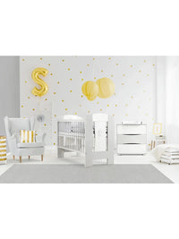 Crib Nati Collection With Grey Bedding Container 120 x 60 cm