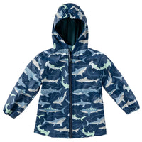 Boys Stephen Joseph Raincoats - Navy Shark (4 Sizes Available)