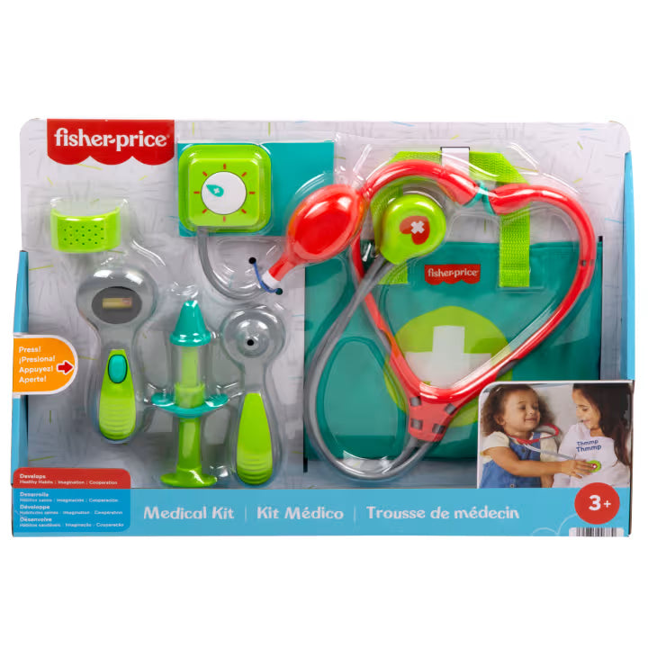 Fisher-Price Medical Kit 7-Piece Doctor Pretend Play Set, Age 3+