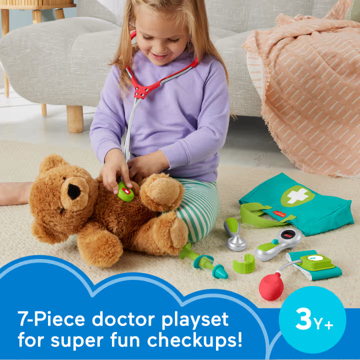 Fisher-Price Medical Kit 7-Piece Doctor Pretend Play Set, Age 3+
