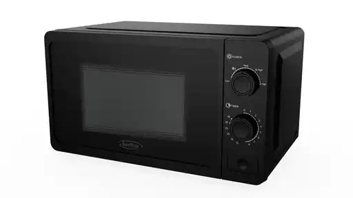 Kenstar 20L Microwave Manual Control, Chrome Knob, 5 Power Levels, 700W, Turntable Glass Tray 245mm