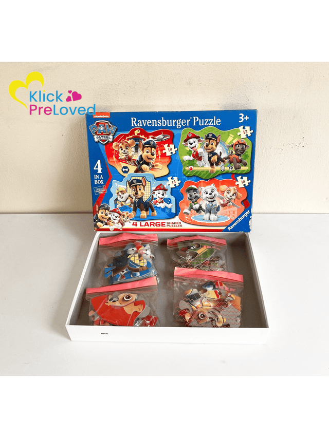 PreLoved Ravensburger Paw Patrol 4 in 1 Large Shaped Puzzles in 10, 12, 14 and 16 Pieces (Gently Used)