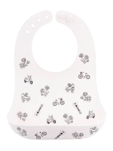 Stephen Joseph All Over Print Silicone Bib (Available in 6 different designs)