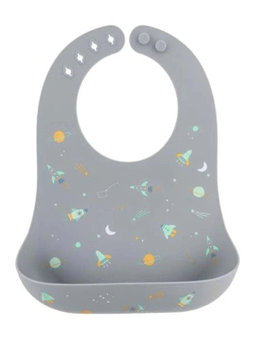 Stephen Joseph All Over Print Silicone Bib (Available in 6 different designs)