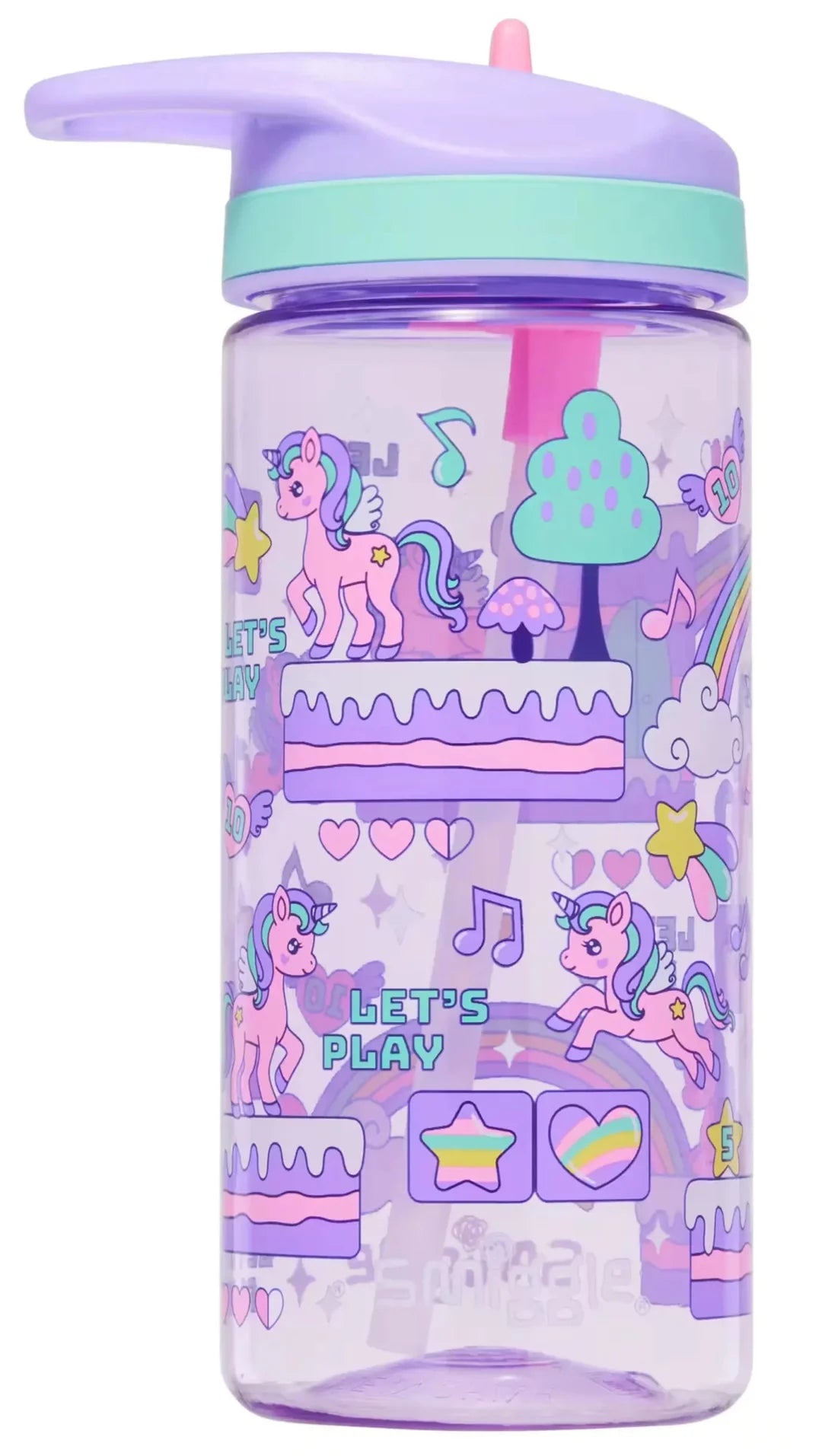 Smiggle Let's Play Unicorn Water Bottle - 440ml