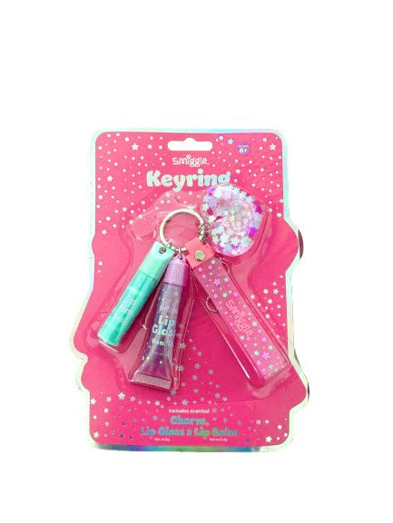 Smiggle Keyring - Lip Gloss, Lip Balm & Charm