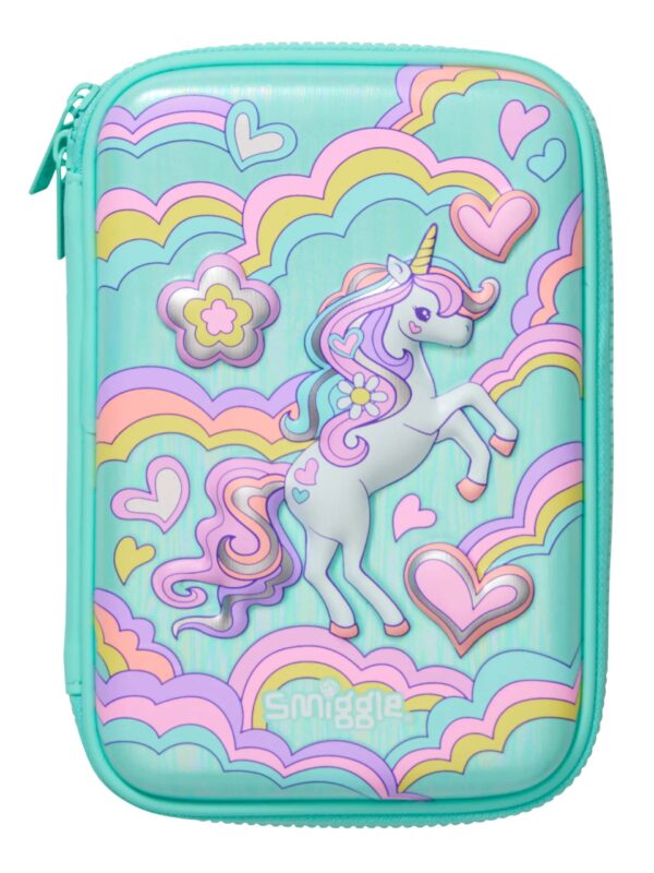 Smiggle Unicorn Hardtop Pencil Case - Mint Green