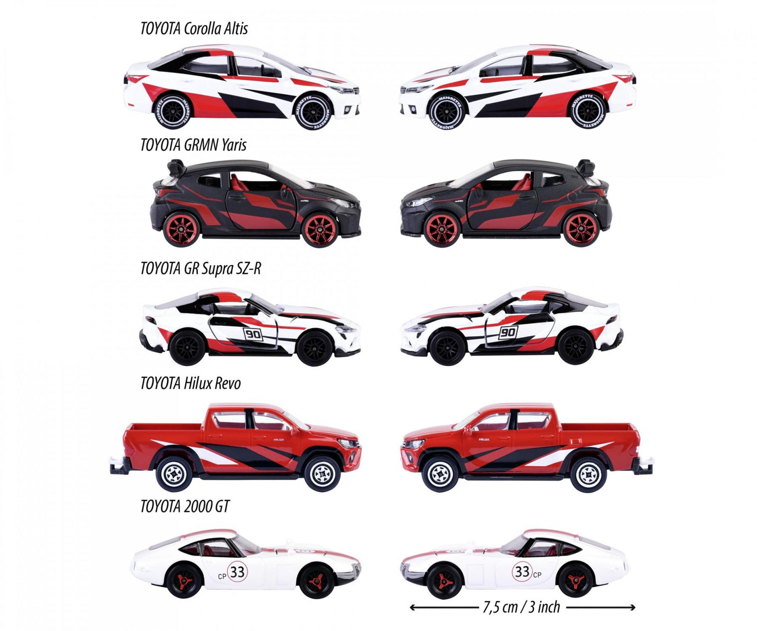 Majorette Toyota Racing 5 Pieces Giftpack