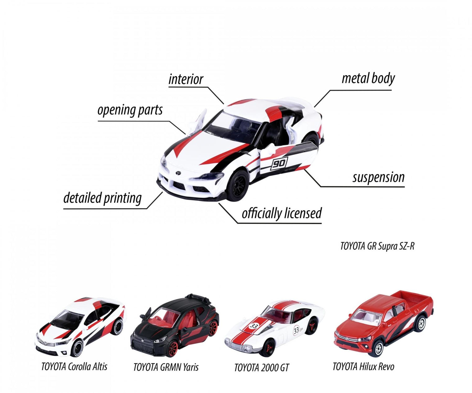 Majorette Toyota Racing 5 Pieces Giftpack