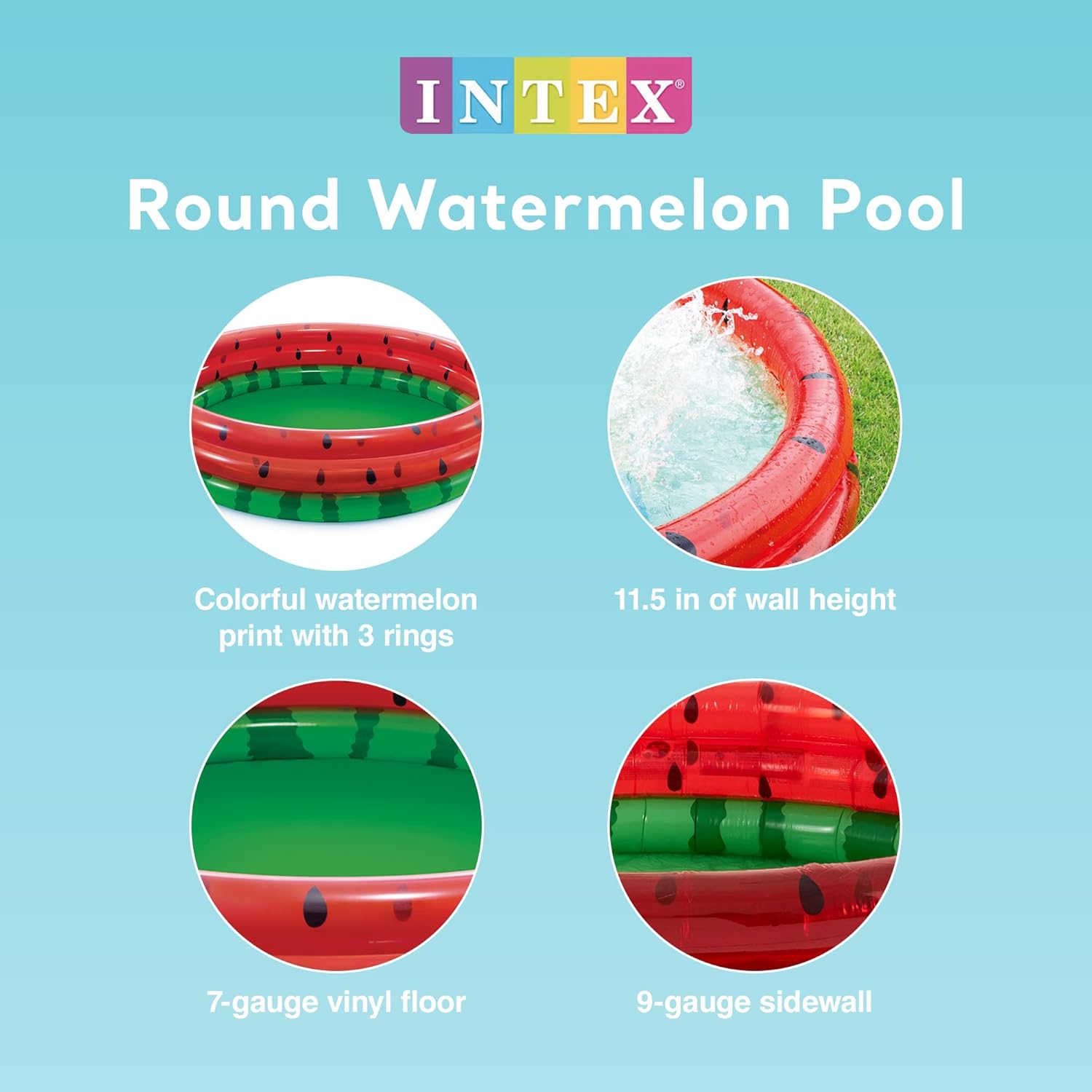 Intex Watermelon Round Kids Swimming Wading Pool